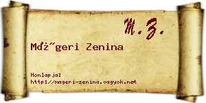 Mágeri Zenina névjegykártya